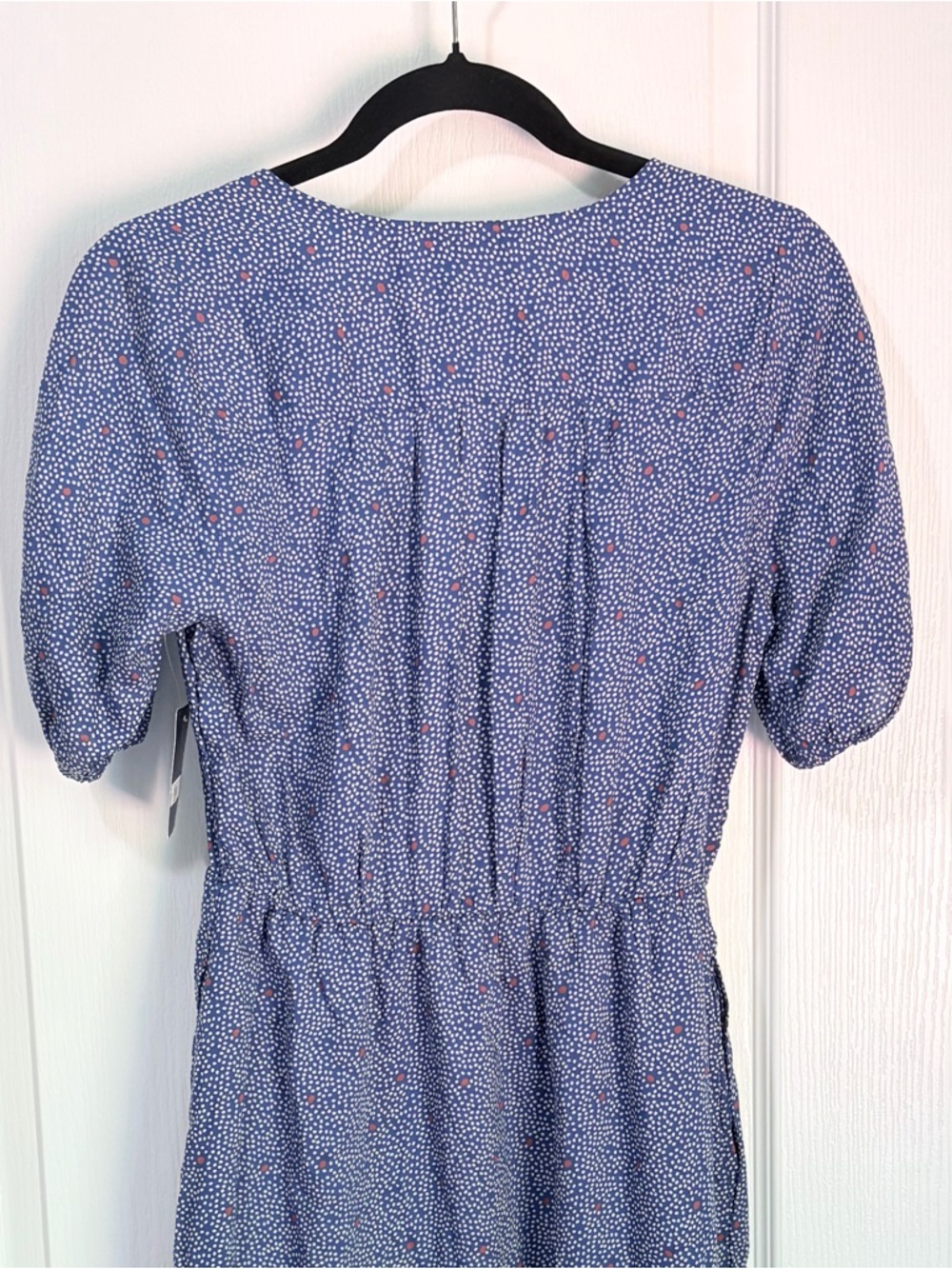 NWT Lucky Brand Polka Dot Mila Cottagecore Wrap Dress In Navy Multi - Picture 10 of 11